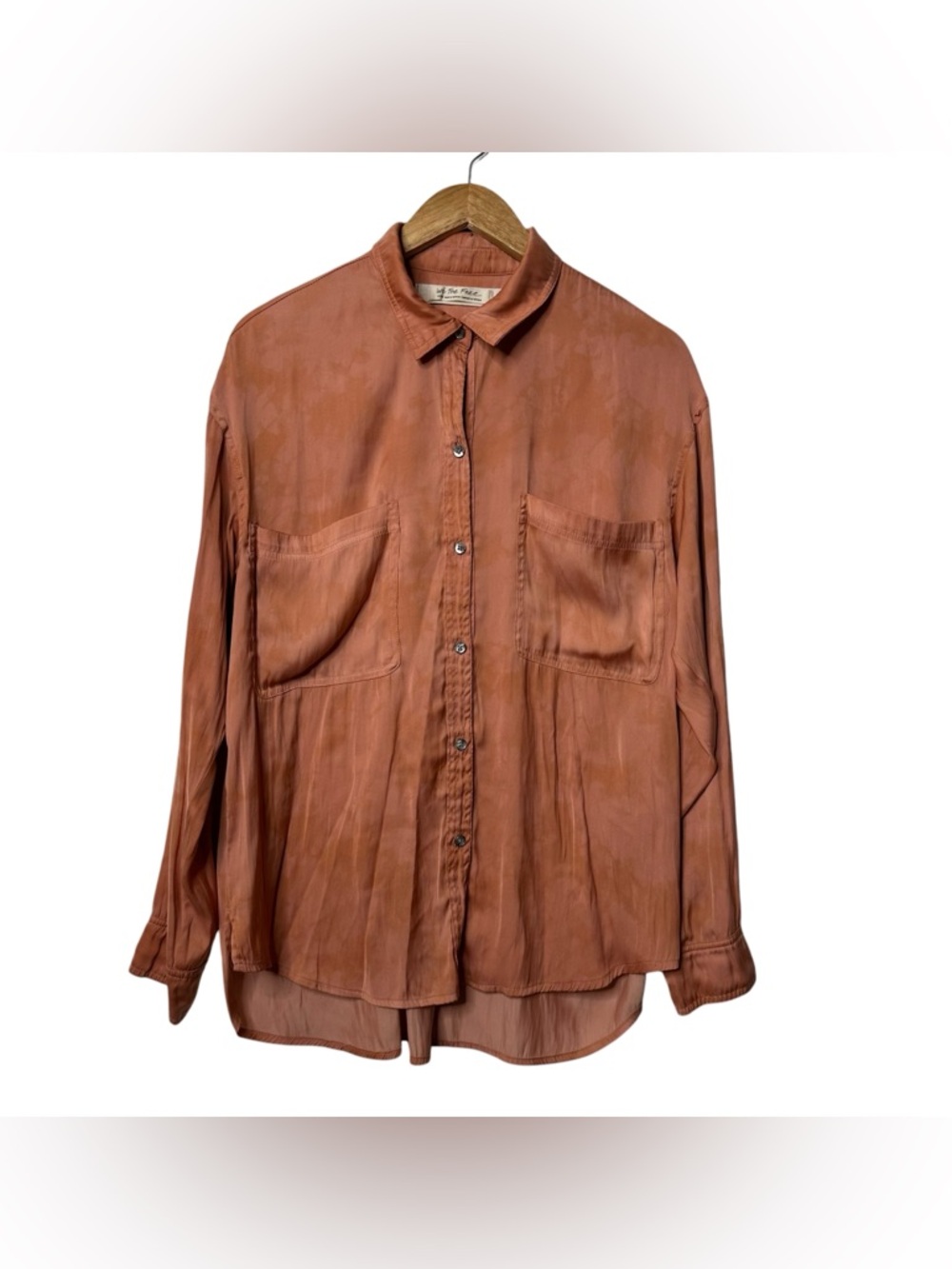 We The Free Dusty Peach Button-Up Blouse